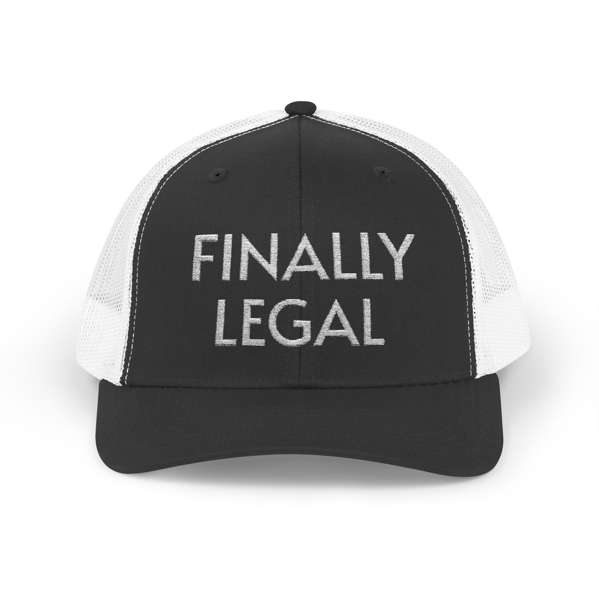 Casquette Trucker Snapback Finally Legal | Chapeau en maille à strass et inscription