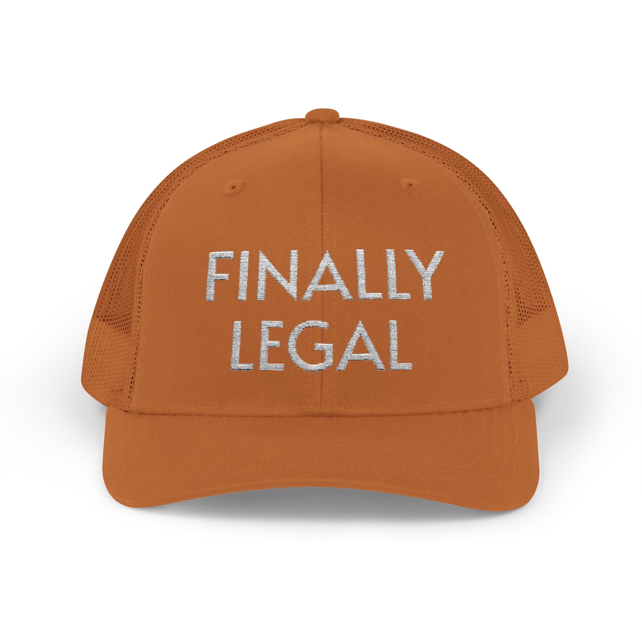 Casquette Trucker Snapback Finally Legal | Chapeau en maille à strass et inscription