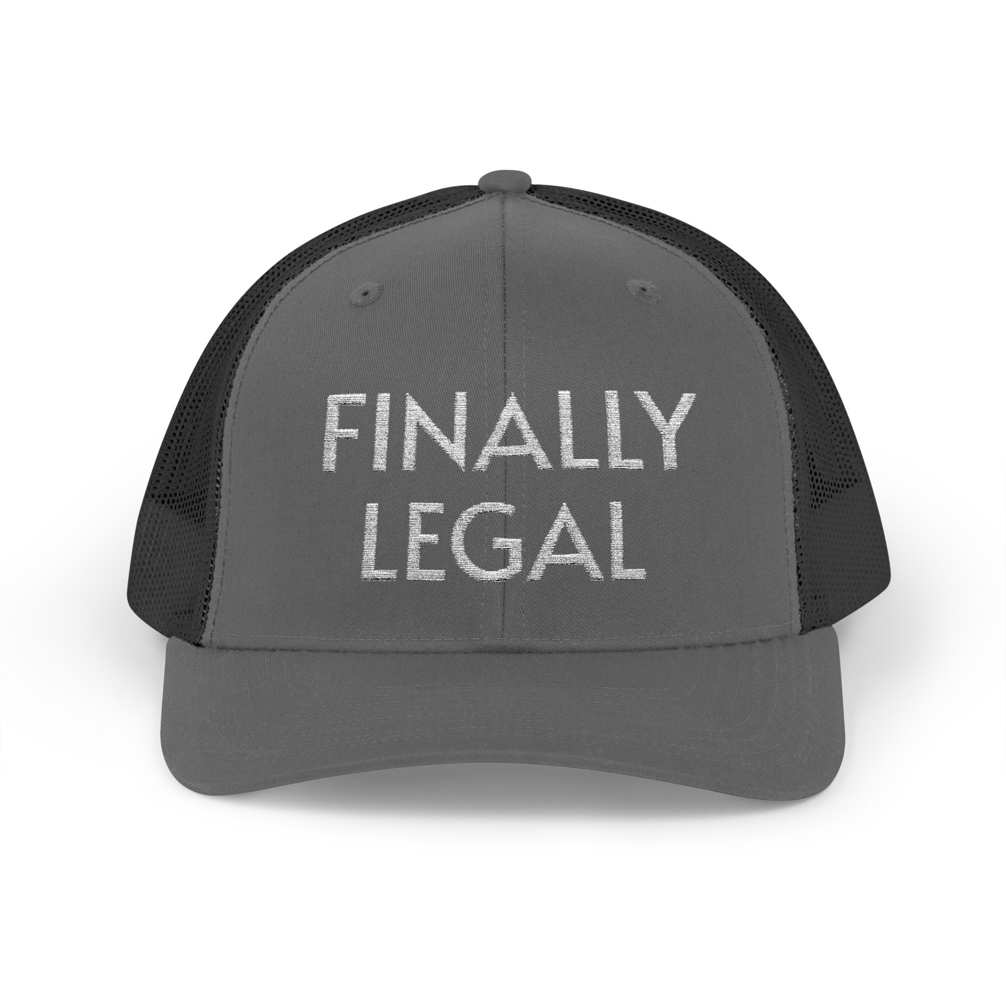 Casquette Trucker Snapback Finally Legal | Chapeau en maille à strass et inscription