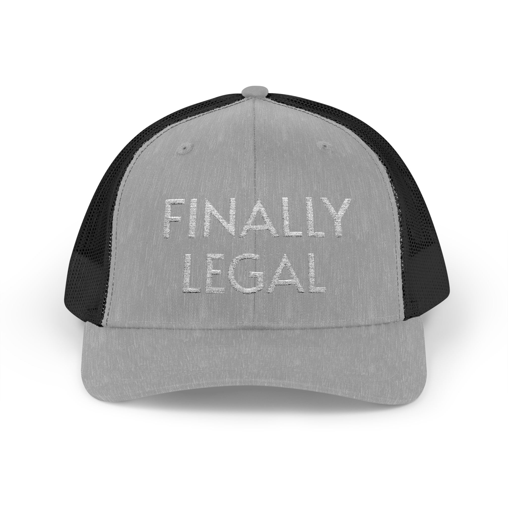 Casquette Trucker Snapback Finally Legal | Chapeau en maille à strass et inscription