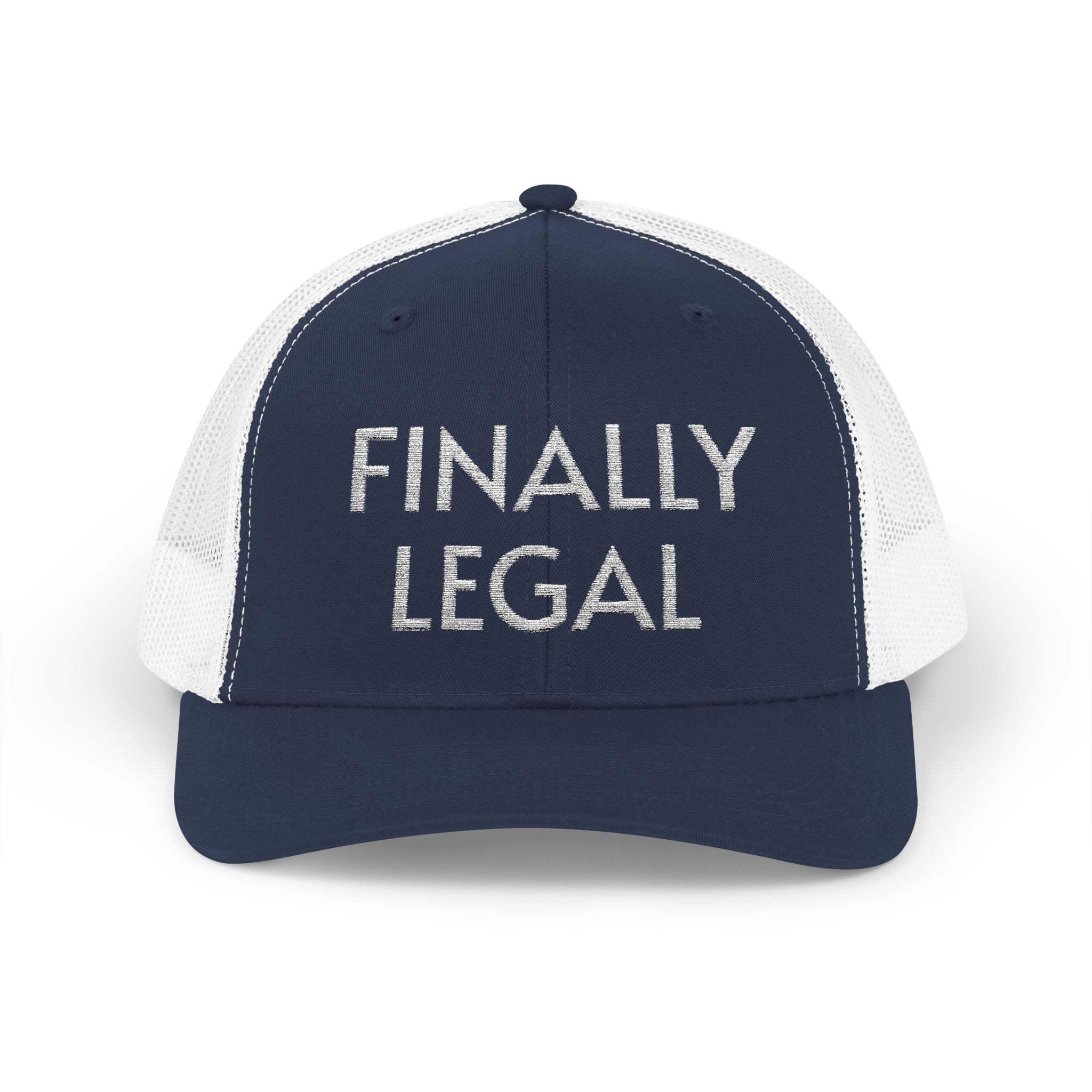 Casquette Trucker Snapback Finally Legal | Chapeau en maille à strass et inscription