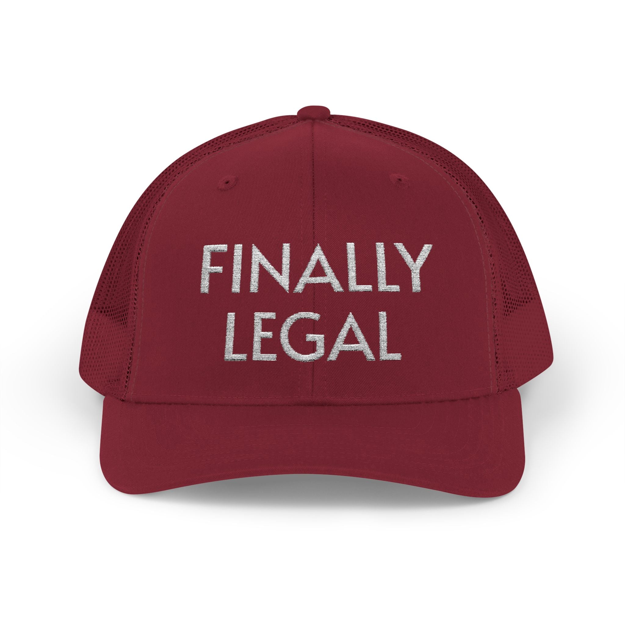 Casquette Trucker Snapback Finally Legal | Chapeau en maille à strass et inscription