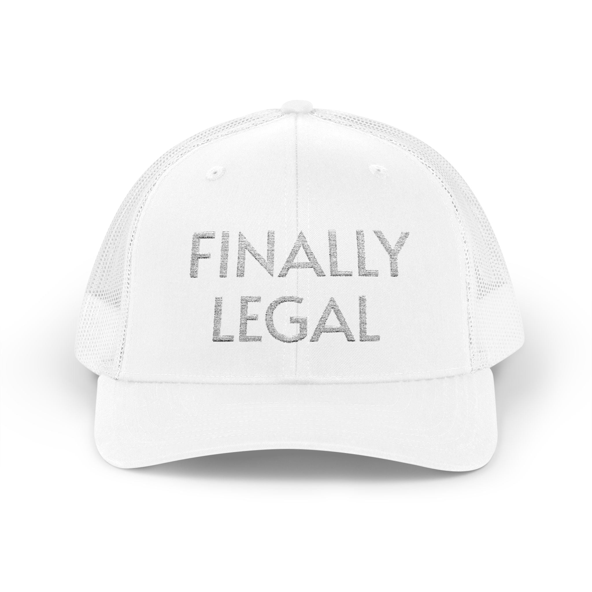 Casquette Trucker Snapback Finally Legal | Chapeau en maille à strass et inscription