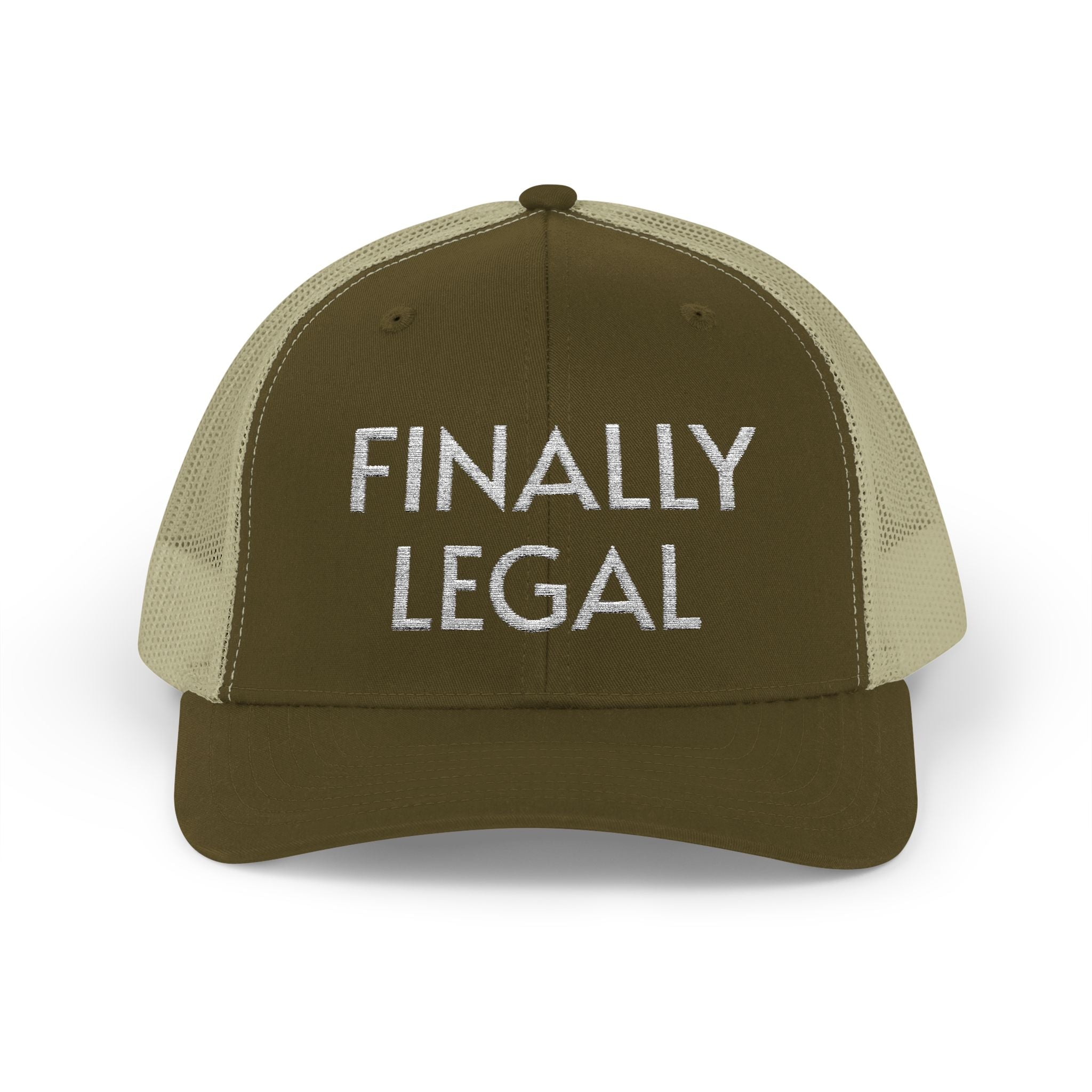 Casquette Trucker Snapback Finally Legal | Chapeau en maille à strass et inscription