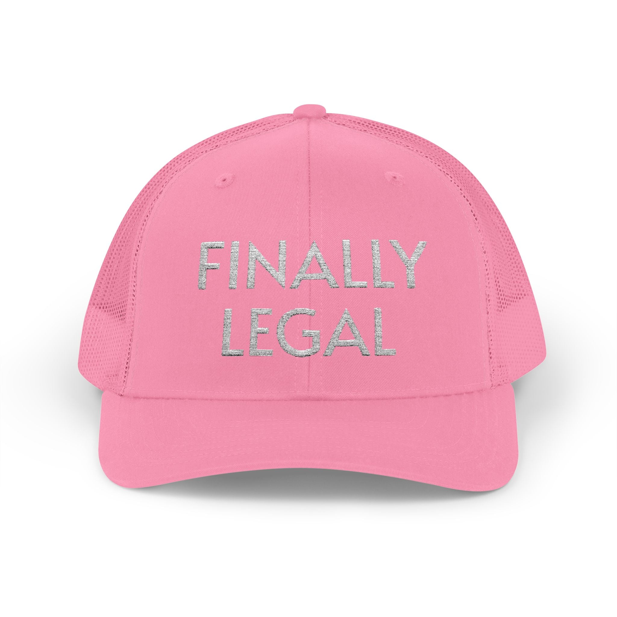 Casquette Trucker Snapback Finally Legal | Chapeau en maille à strass et inscription