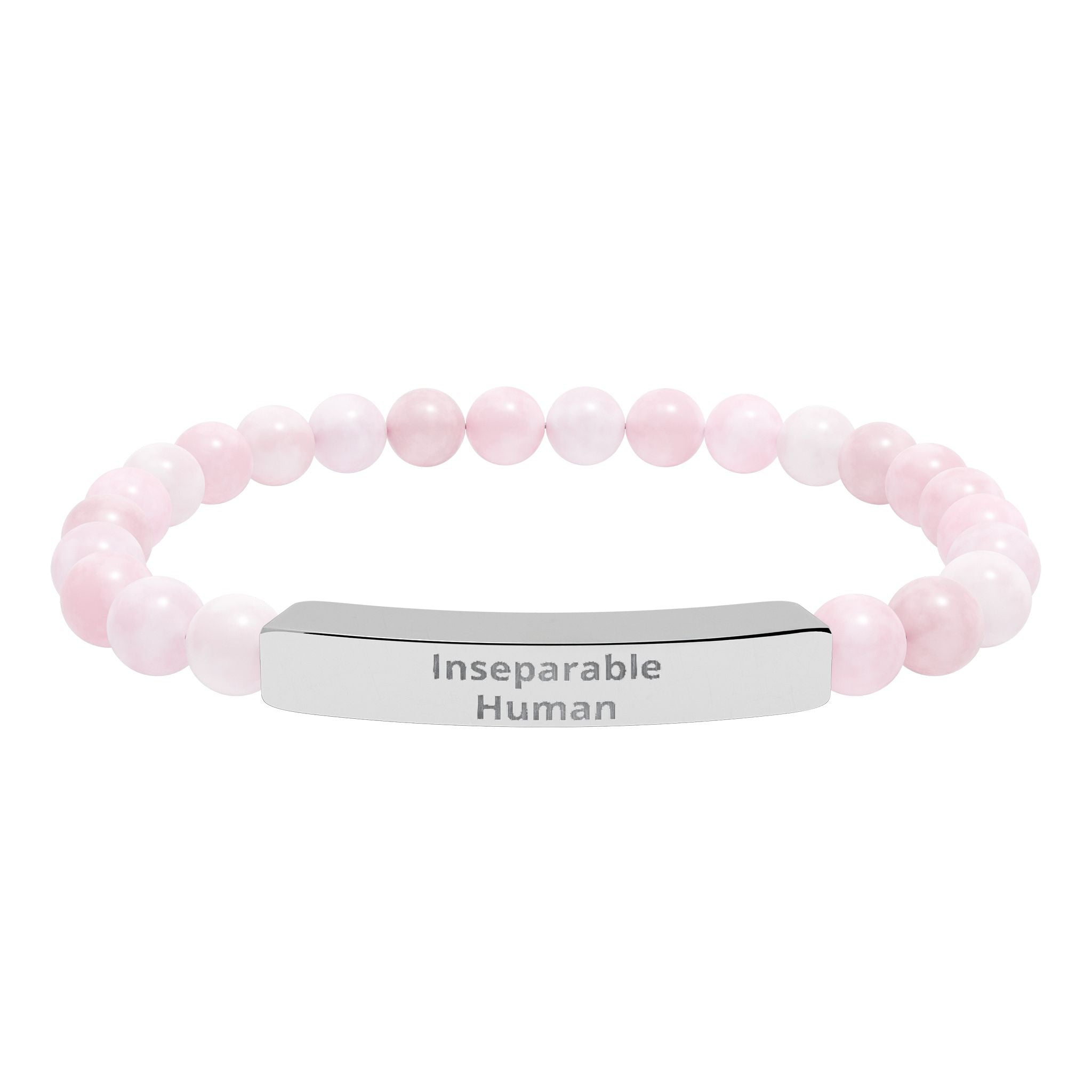 Bracelet extensible barre en pierre naturelle gravée Inséparables | bracelet perles gemmes