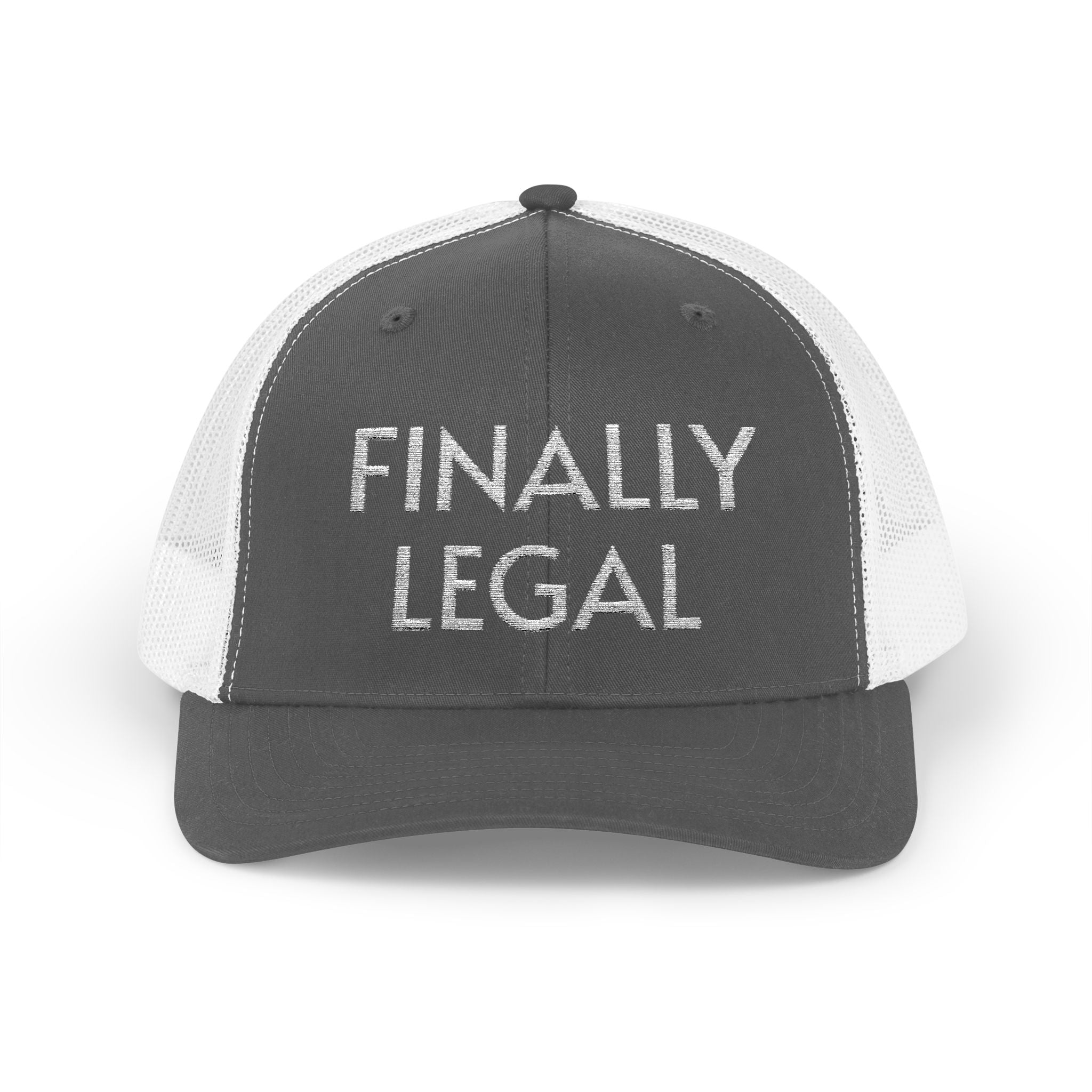 Casquette Trucker Snapback Finally Legal | Chapeau en maille à strass et inscription
