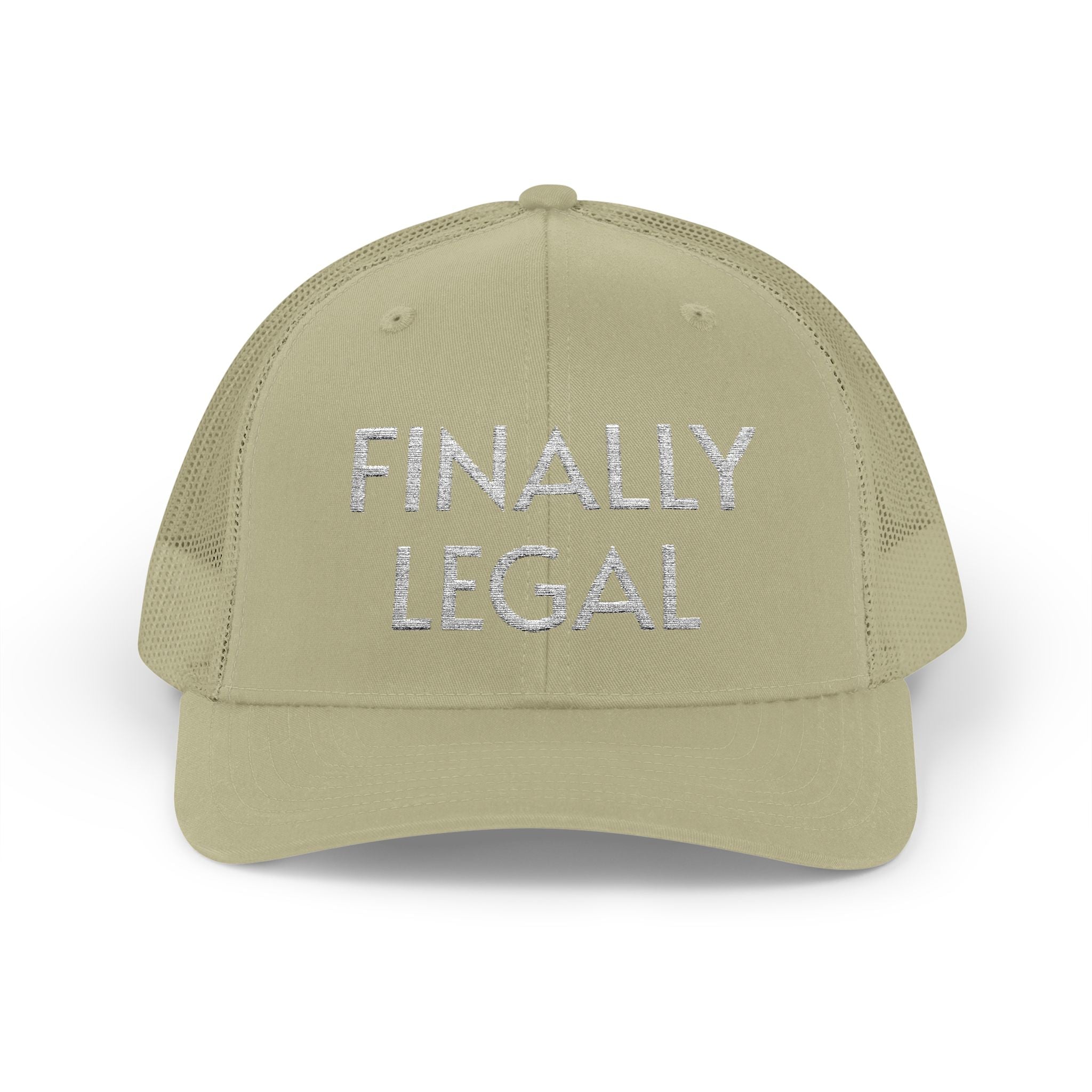 Casquette Trucker Snapback Finally Legal | Chapeau en maille à strass et inscription