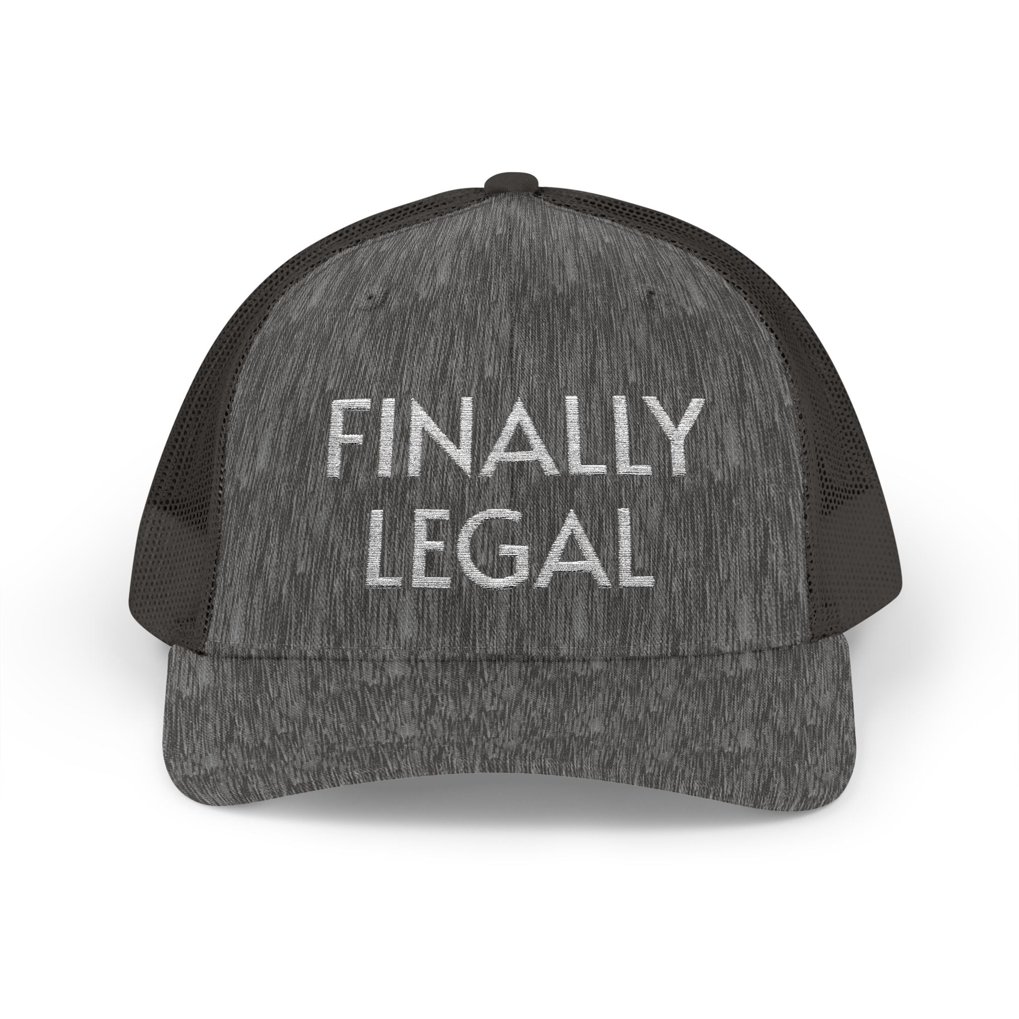 Casquette Trucker Snapback Finally Legal | Chapeau en maille à strass et inscription