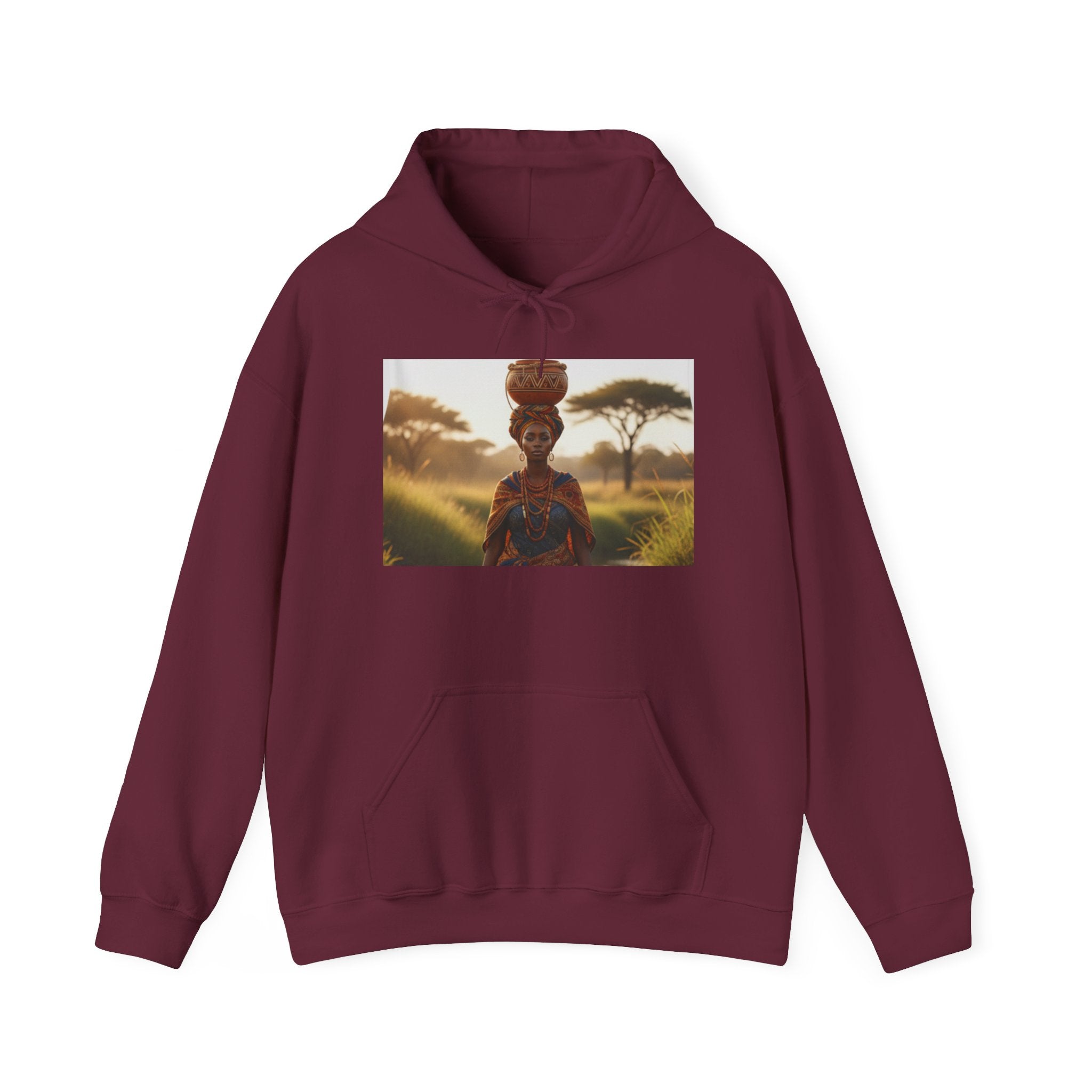 Sweat à capuche « Enfin majeure » | Portrait photo de femme africaine avec paysage