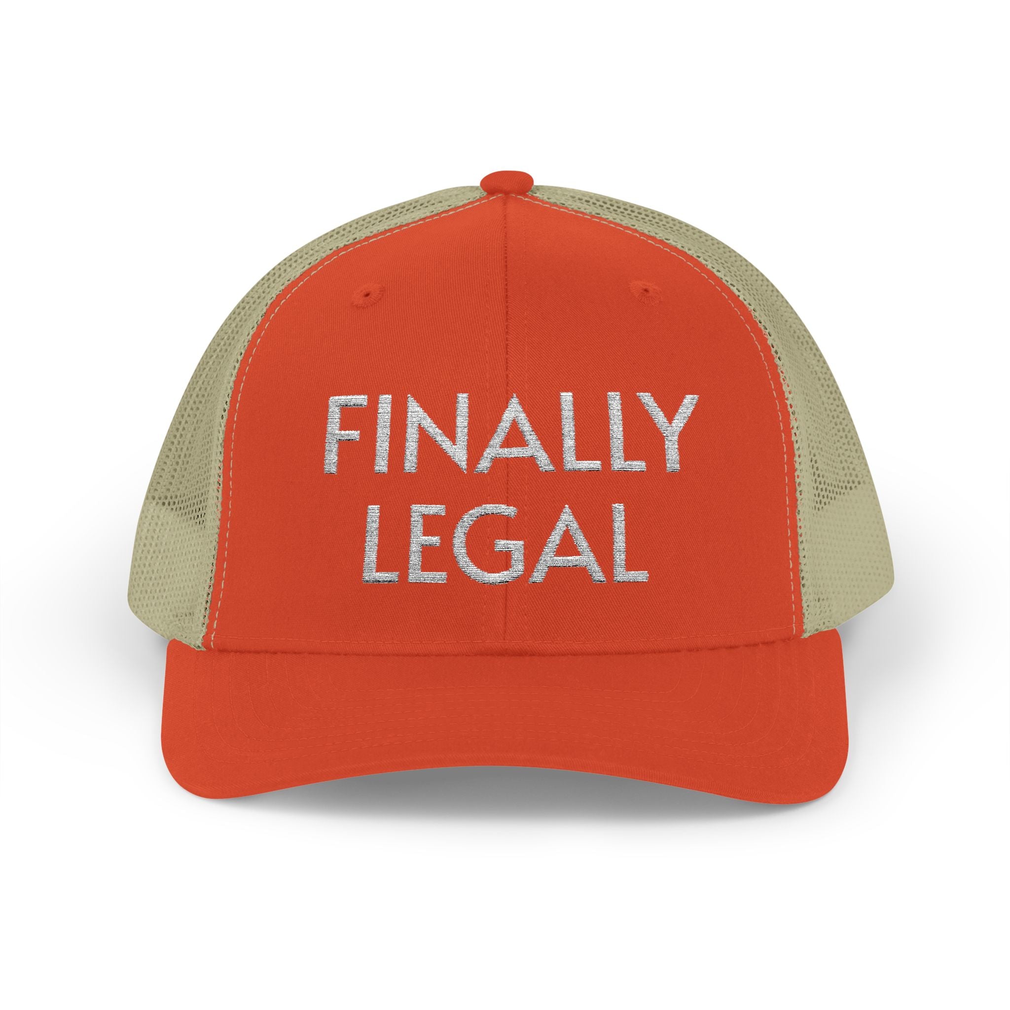 Casquette Trucker Snapback Finally Legal | Chapeau en maille à strass et inscription