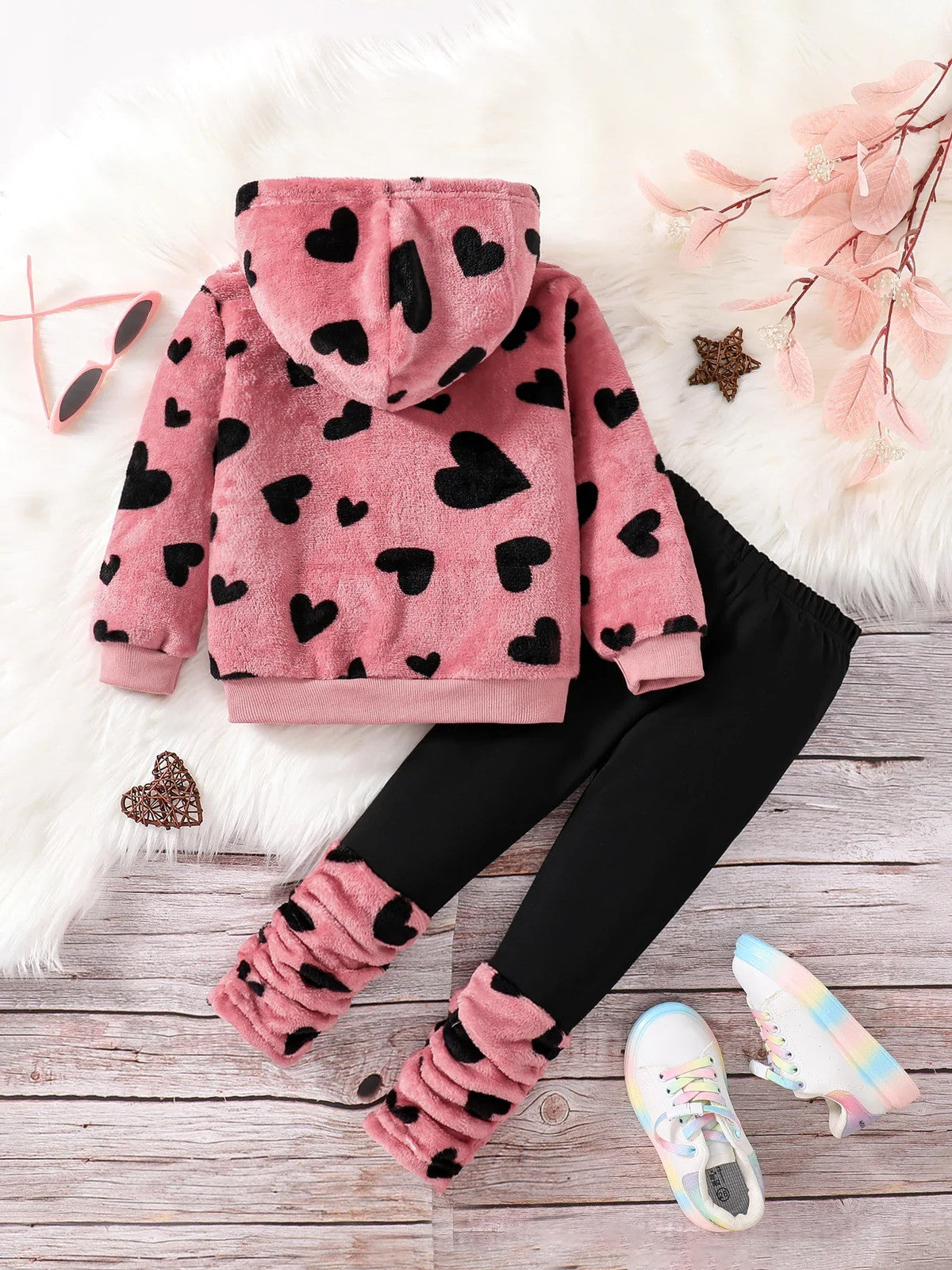 Spring and winter girls fashion home casual 2-piece micro stretch warm
