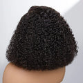250% Density Short Bob Jerry Curly Human Hair Wig 13x4 Transparent Lace Frontal
