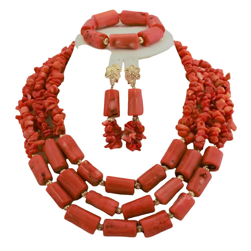 African Wedding Coral Beads Jewelry Set African Beads Jewelry Sets Nigerian