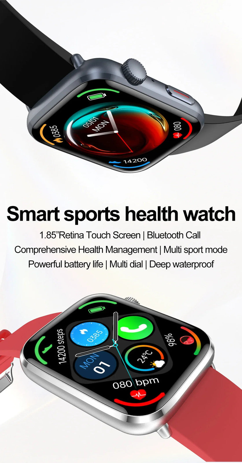 2025 AI Diagnosis NFC Smart Watch Women 1.85 inch AMOLED Blood pressure Heart