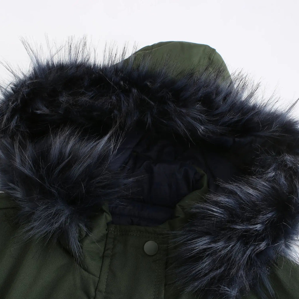 Double Sided Women's winter Thick Detachable Zipper Parka Jacket