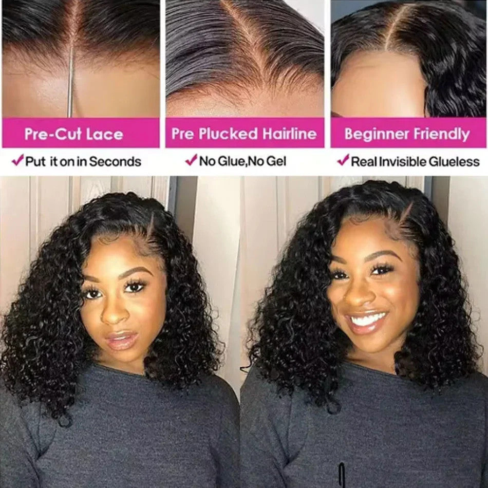 Mongolian Kinky Curly Wig Human Hair 13x4 Curly Lace Front Human Hair Wigs Deep