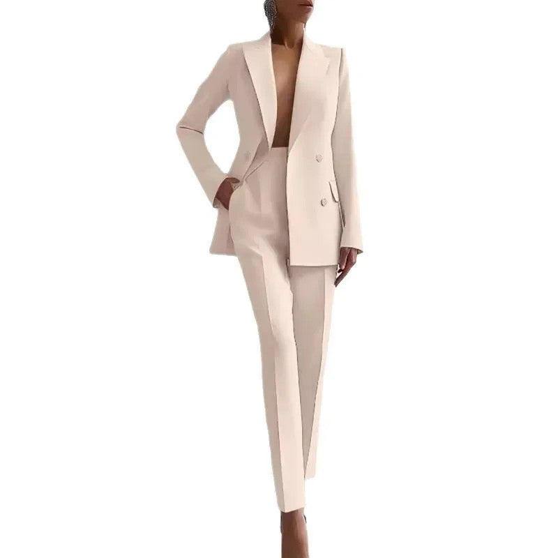 Women's Suit Set Long Pants Ensemble Fashionable Office Wear