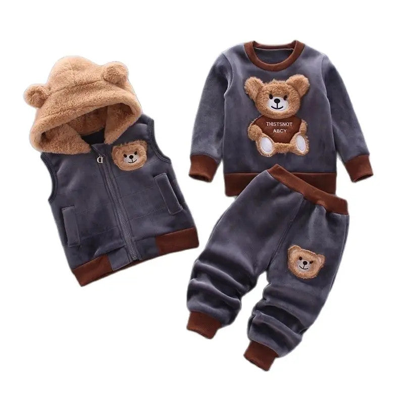 3pc/Set Animal Bear Baby Set For Newborn Winter Infant Clothing Sets Super Keep