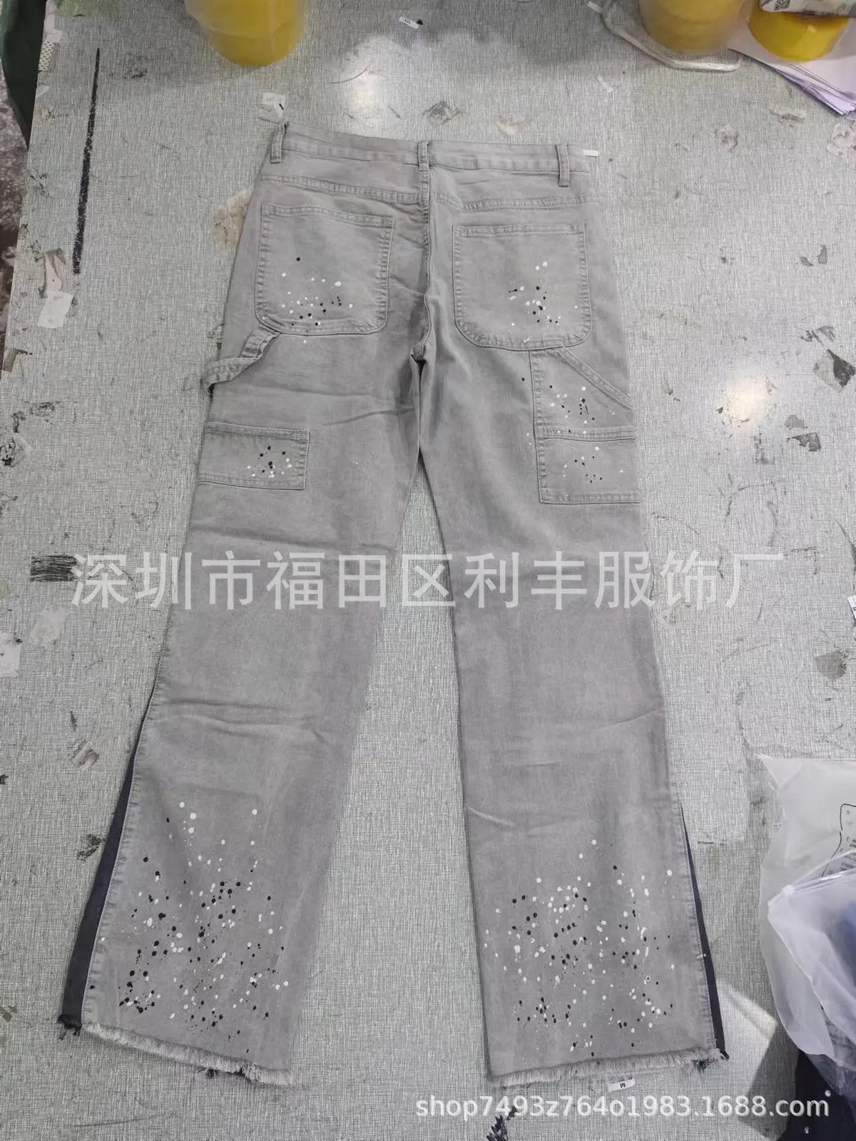 Men's Fashion Jeans Work Pants, European and American Fashion Workwear Elastic