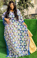Traditional African Women's Bazin Riche Embroidered Long Dress Plus Size