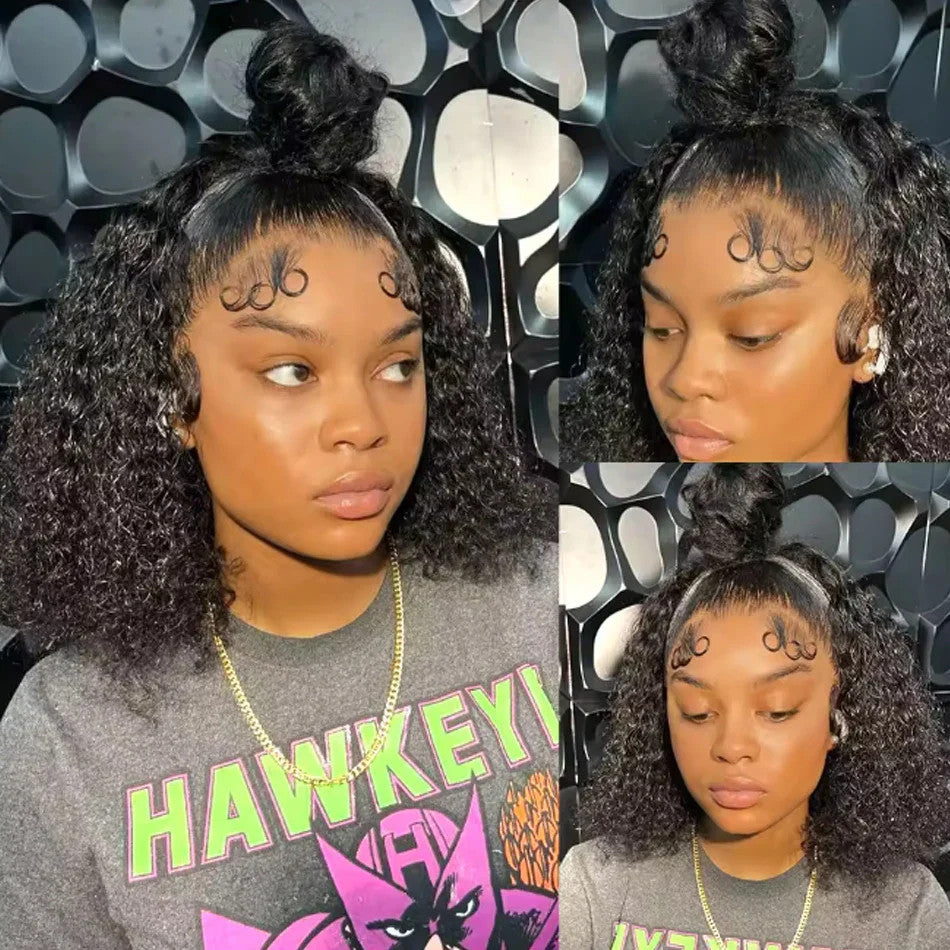 Mongolian Kinky Curly Wig Human Hair 13x4 Curly Lace Front Human Hair Wigs Deep