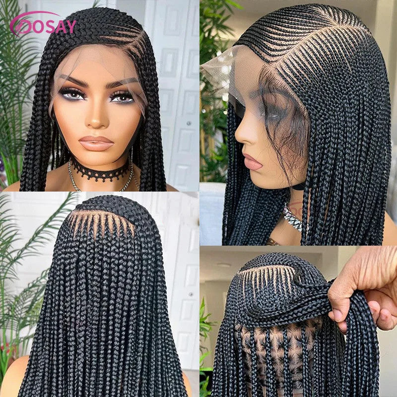 36" Cornrow Box Braided Wigs 613 Blonde Synthetic Wig for Women High Quality