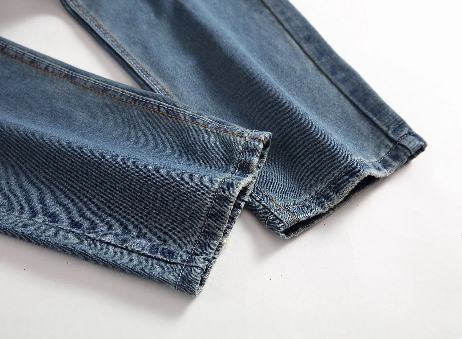 Streetwear Mens Slim Fit Ripped Straight Jeans Daily Male jeans pants Autumn