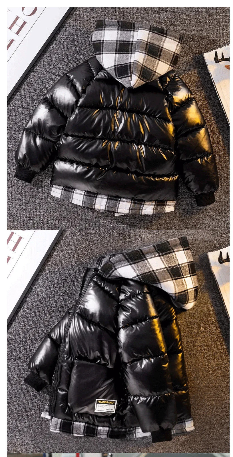 Children's Padded Jacket New Boys Down Padded Jacket Kids Winter Hooded Jacket