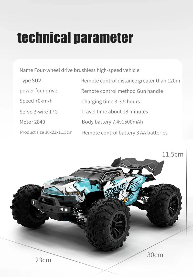 1:16 70KM/H Or 50KM/H 4WD RC Car With LED Remote Control Cars High Speed Drift