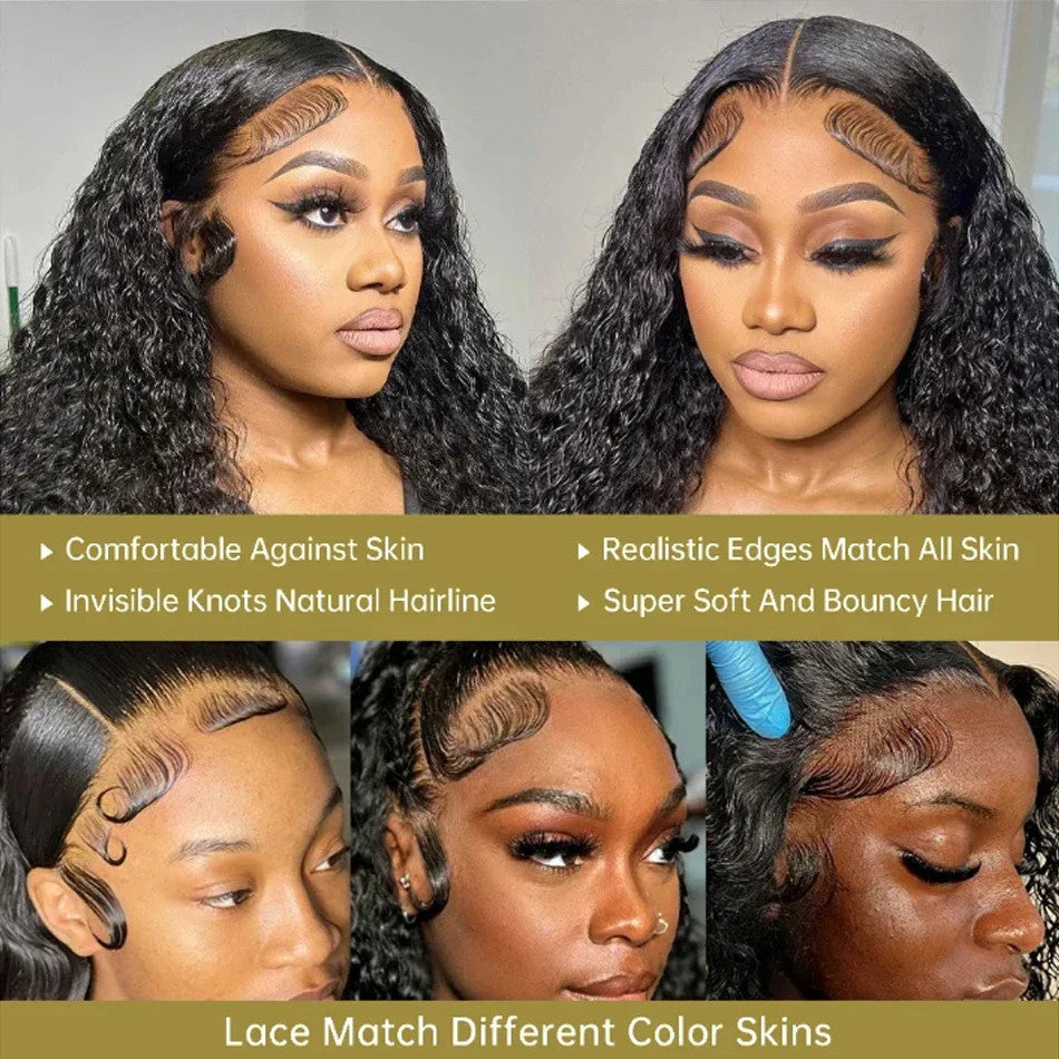 Wear And Go Best Water Wave 13x4 HD Lace Frontal Wig Wet Glueless Deep Water 180