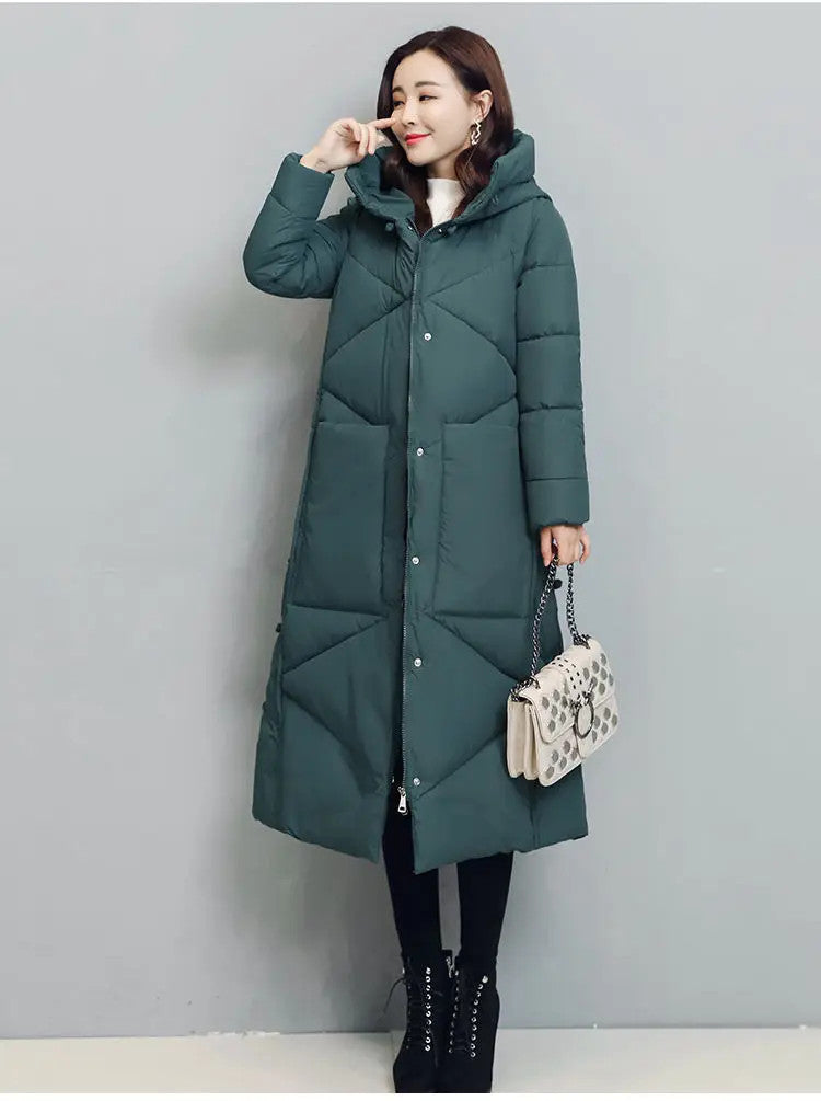 Women's Fashionable Thick Cotton padded Warm Snow Outerwear Windproof Hooded