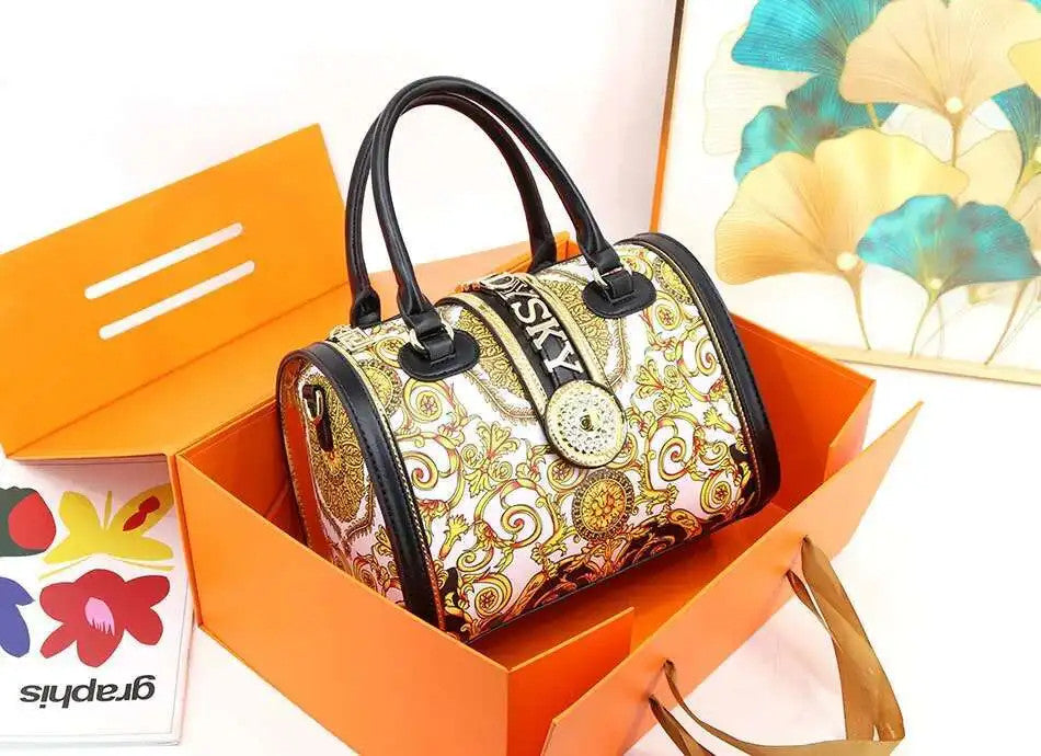 Large-capacity Women's Boston Barrel Handbags