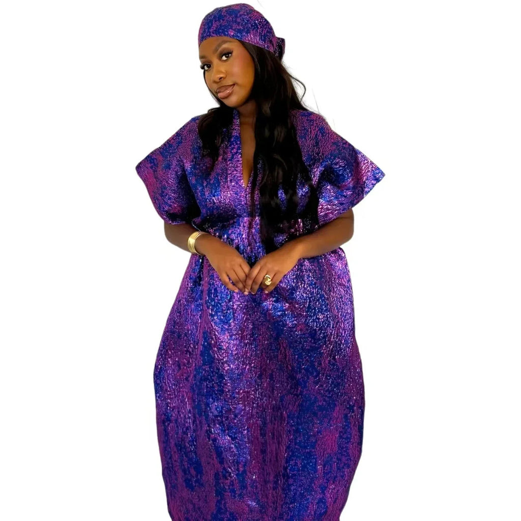 African Dress for Women Plus Si ze Embroidery Weddi ng Guest Long Maxi Dress