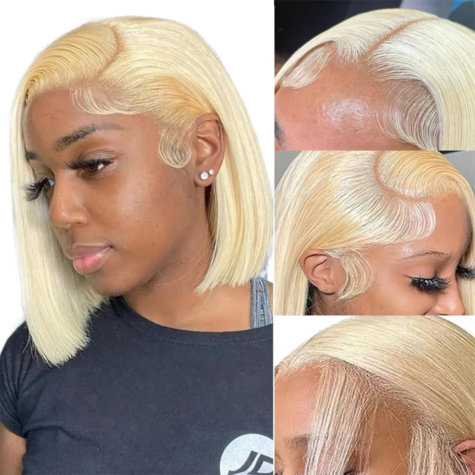 100% Vietnamese Super Double Drawn Bone Straight 13x4 Frontal Bob Wig with