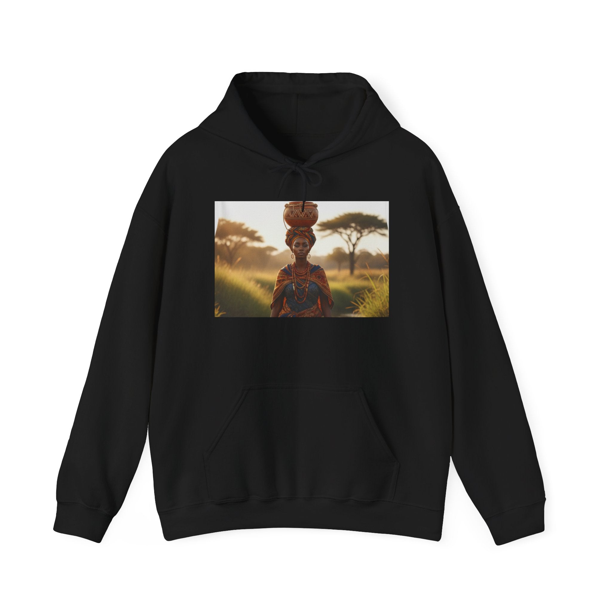 Sweat à capuche « Enfin majeure » | Portrait photo de femme africaine avec paysage