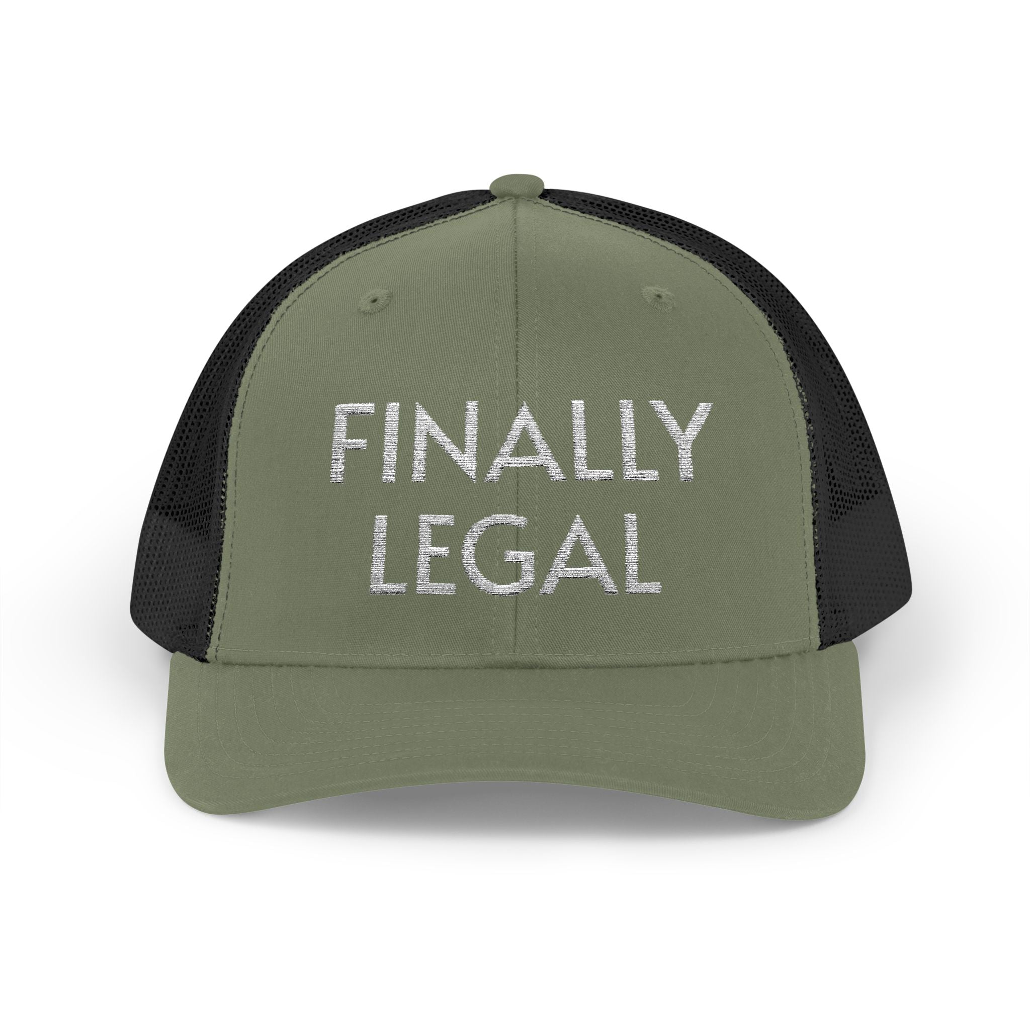 Finally Legal Snapback Trucker Cap | Rhinestone Script Mesh Back Hat