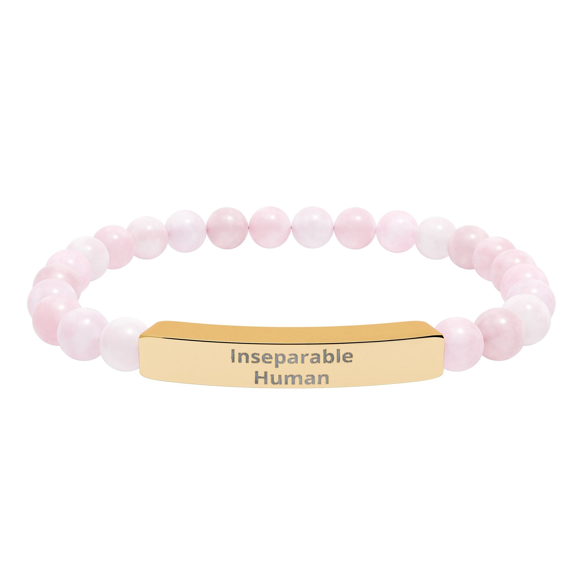 Bracelet extensible barre en pierre naturelle gravée Inséparables | bracelet perles gemmes