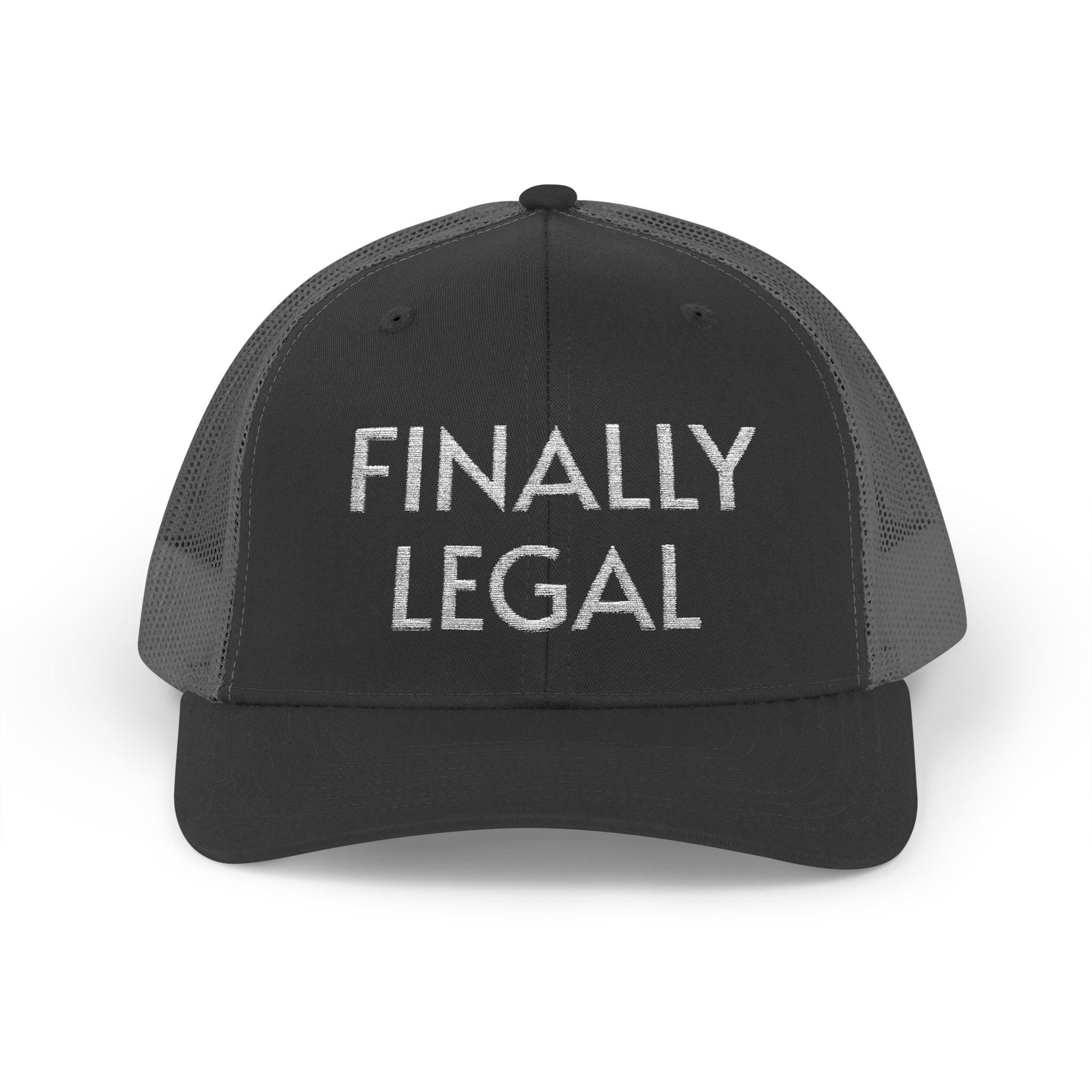 Casquette Trucker Snapback Finally Legal | Chapeau en maille à strass et inscription