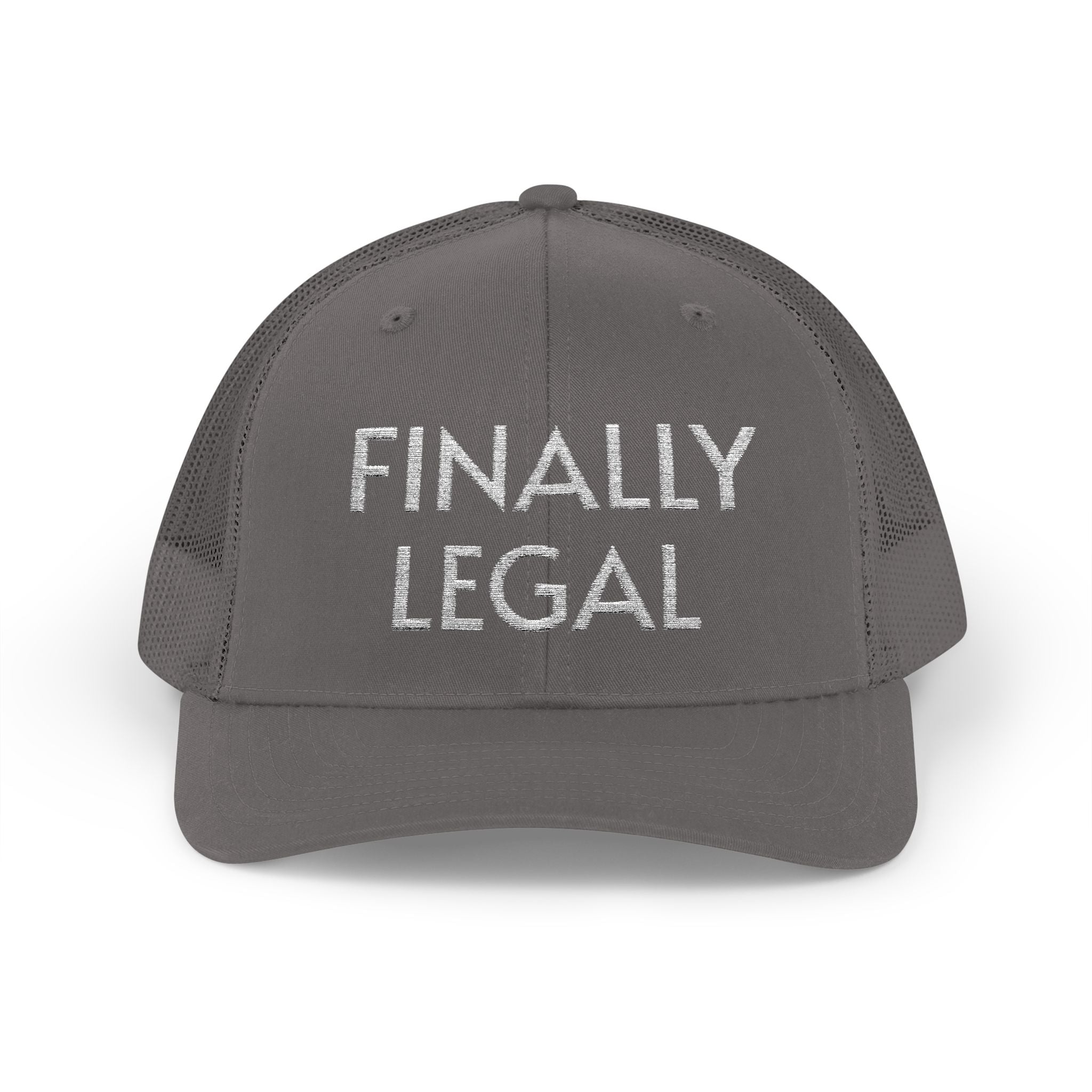 Casquette Trucker Snapback Finally Legal | Chapeau en maille à strass et inscription