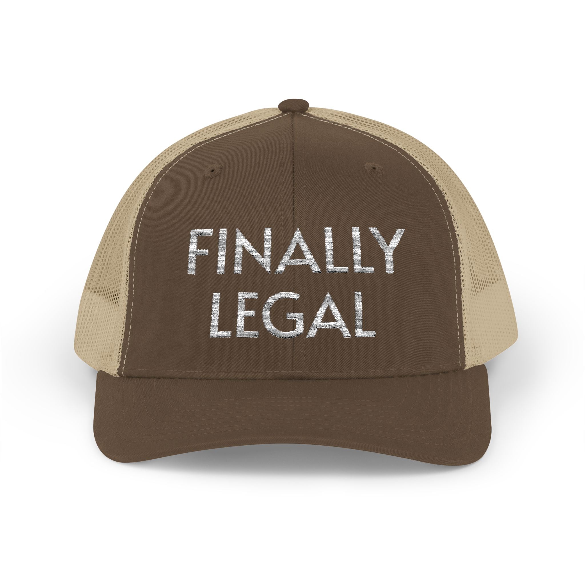 Casquette Trucker Snapback Finally Legal | Chapeau en maille à strass et inscription