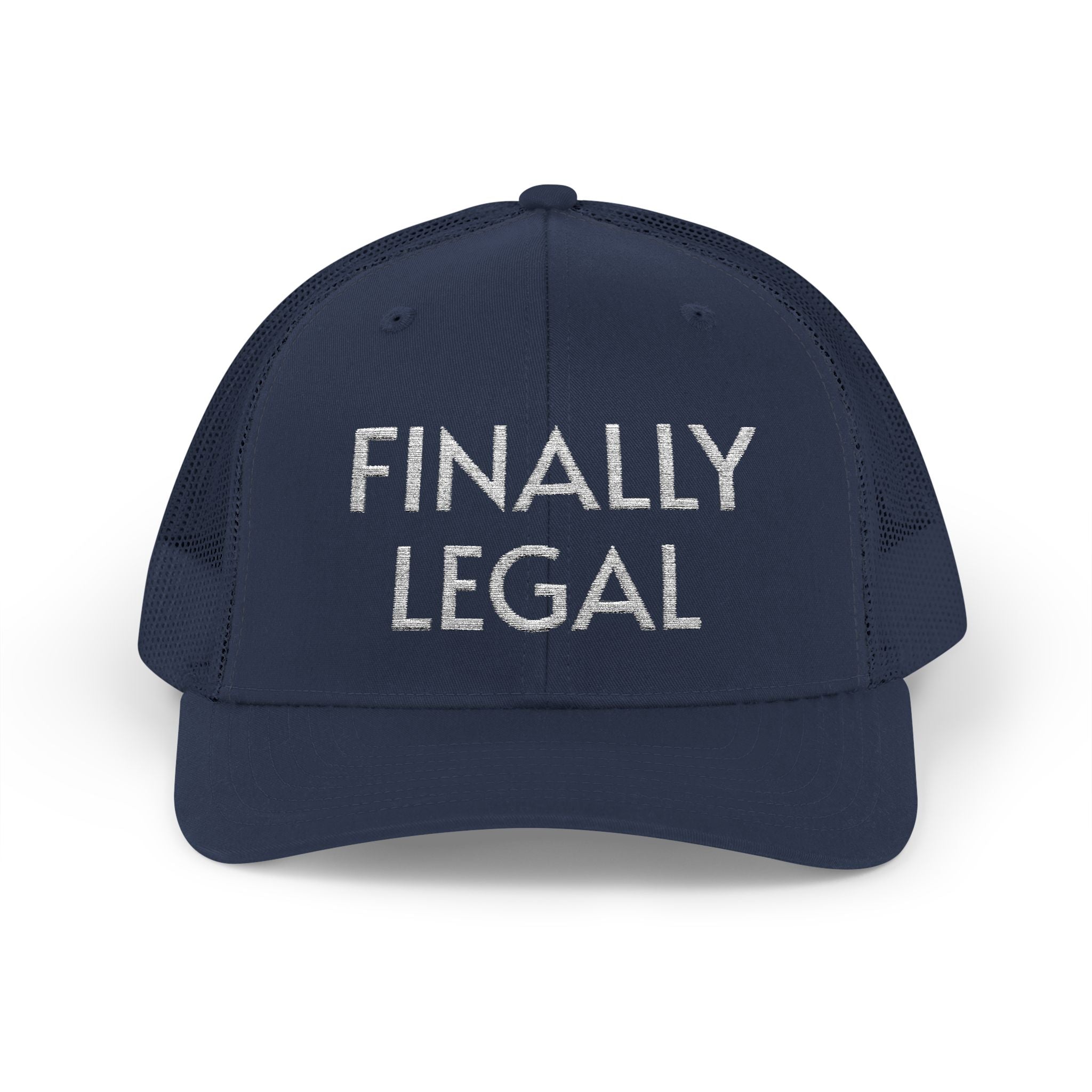 Casquette Trucker Snapback Finally Legal | Chapeau en maille à strass et inscription