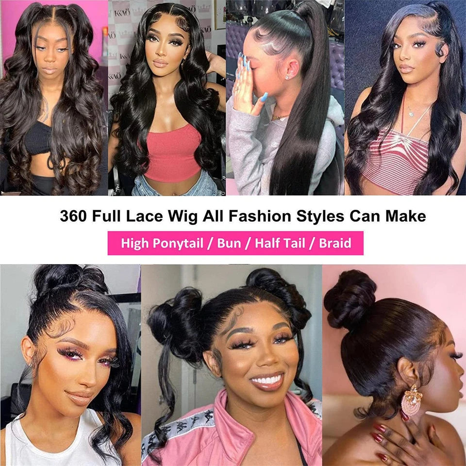 Perruques Lace Front 360 Cheveux Humains Body Wave Perruques Cheveux Humains Full Lace Frontal Brutes Indiennes Sans Colle 38 Pouces Perruque Lace Front HD