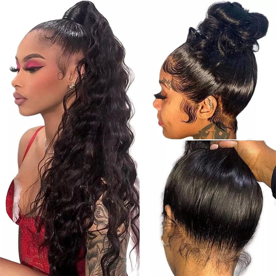 Perruques Lace Front 360 Cheveux Humains Body Wave Perruques Cheveux Humains Full Lace Frontal Brutes Indiennes Sans Colle 38 Pouces Perruque Lace Front HD