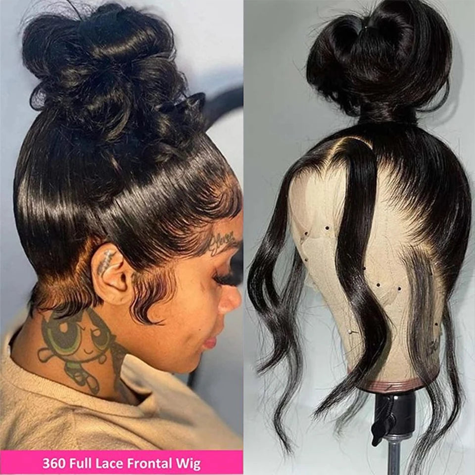 Perruques Lace Front 360 Cheveux Humains Body Wave Perruques Cheveux Humains Full Lace Frontal Brutes Indiennes Sans Colle 38 Pouces Perruque Lace Front HD