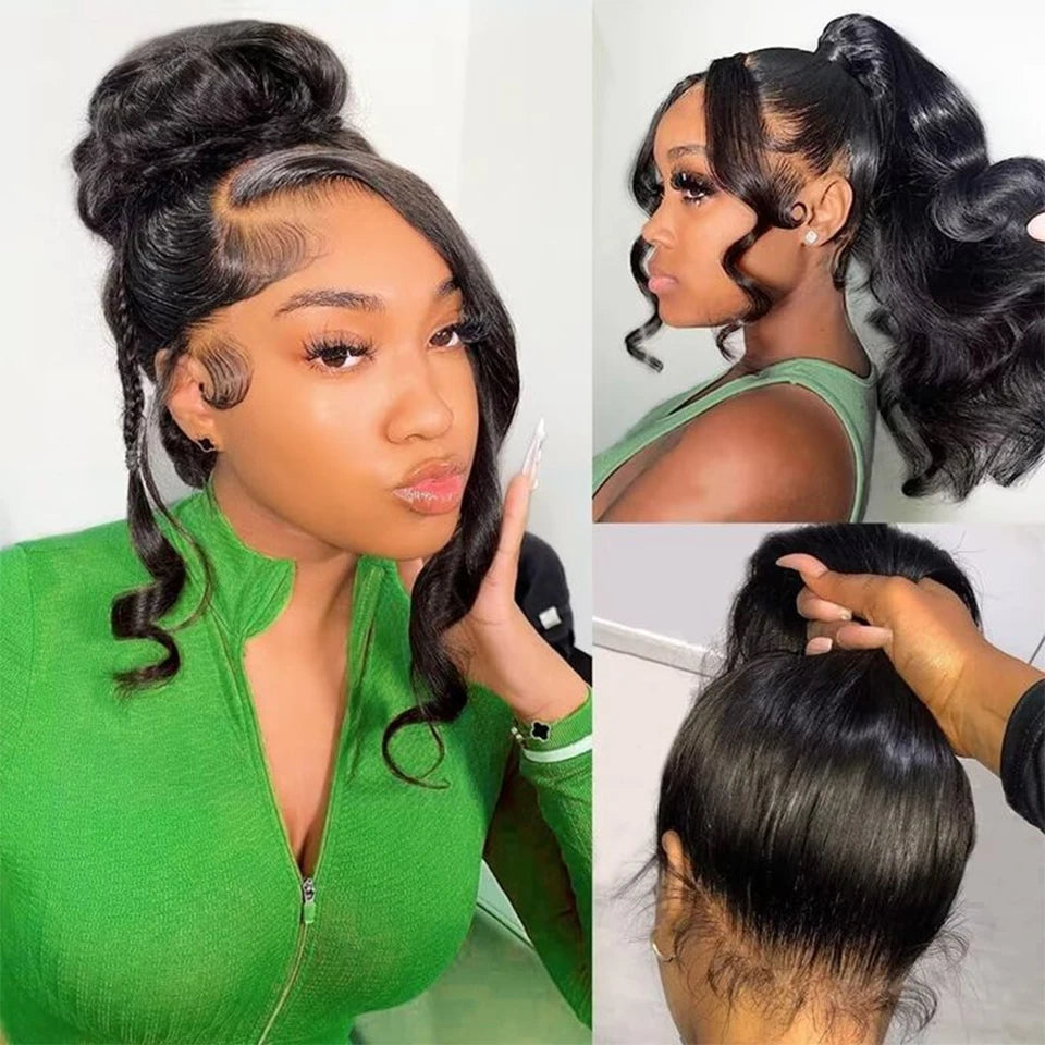 Perruques Lace Front 360 Cheveux Humains Body Wave Perruques Cheveux Humains Full Lace Frontal Brutes Indiennes Sans Colle 38 Pouces Perruque Lace Front HD