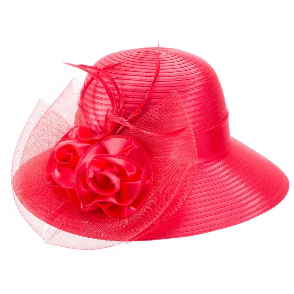 Lawliet Chapeaux d'été à large bord pour femmes, avec plumes, résille, fascinateur, chapeaux de plage, de mariée, de mère, de mariage, de derby, d'église, casquette A433
