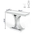43.3'' Mirrored Glass Console Door Entryway Display Table