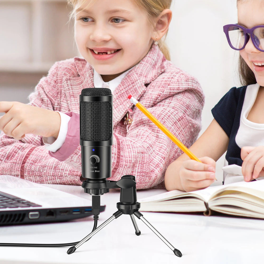 New Bee USB Microphone Condenser Professional Mic with Shock Mount for Computer Laptop Gaming Streaming Recording Studio