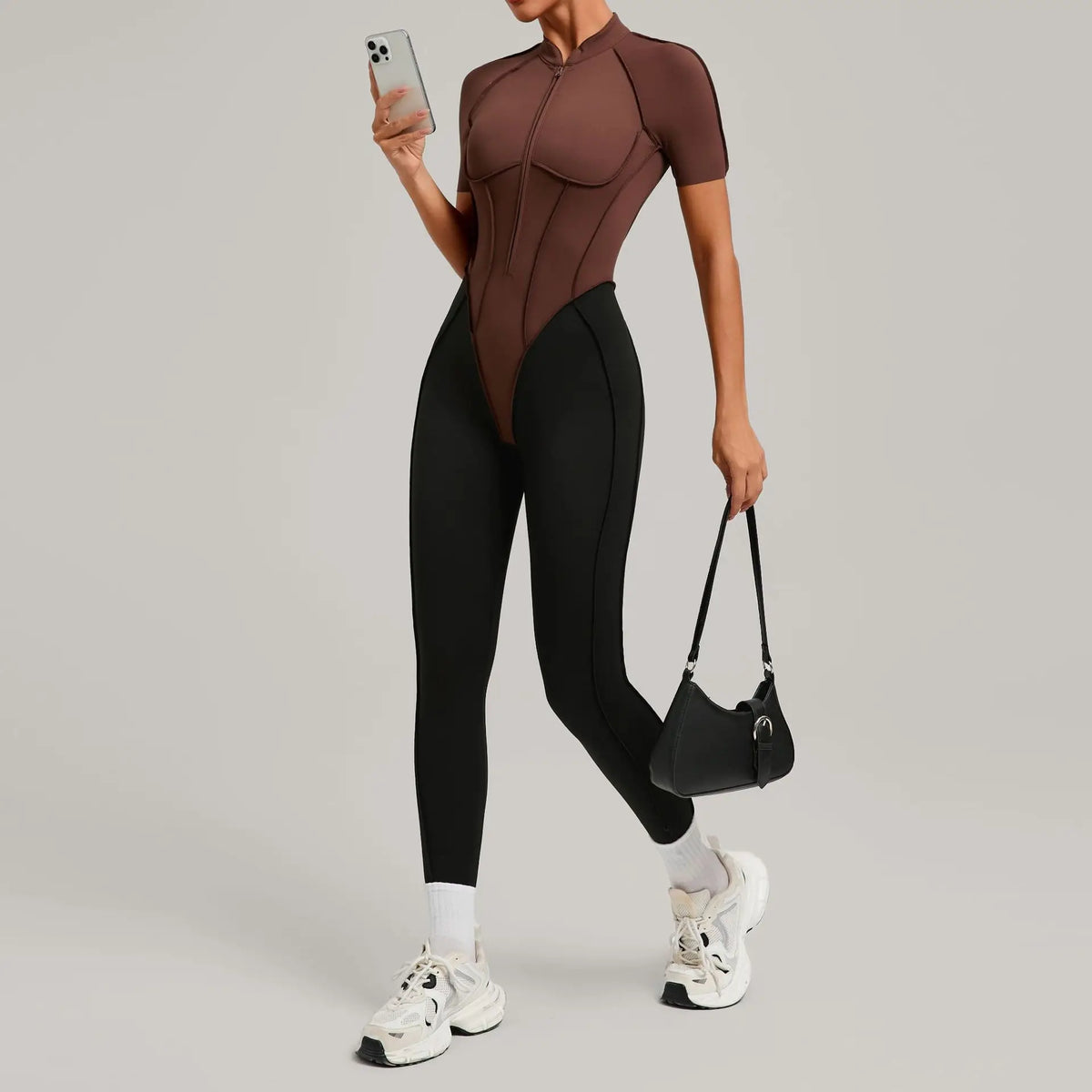 Women’s Sleeveless Yoga Jumpsuit with Open-Back Detail